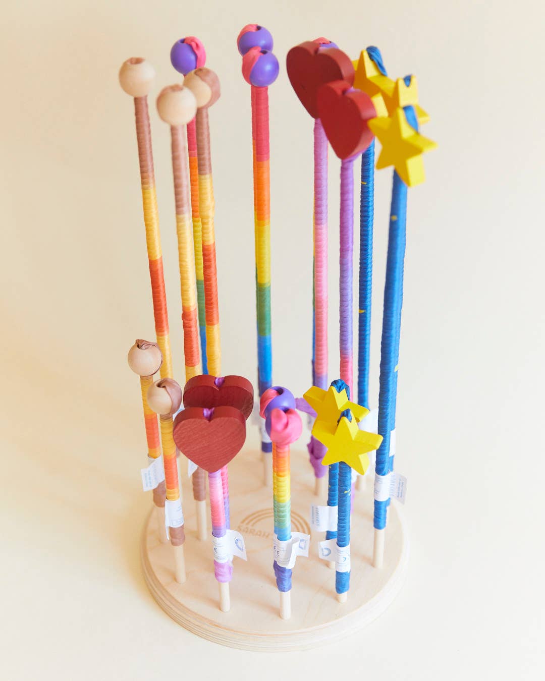 Silk & Wood Wand for Dancing, Dress Up & Pretend Play -Heart