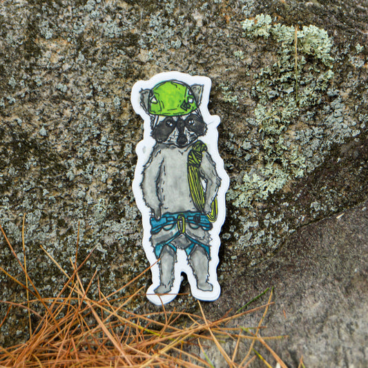 Climbing Raccoon Sticker