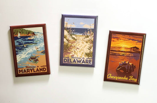 Retro Name Drop Magnet | Custom Vintage Travel Souvenir