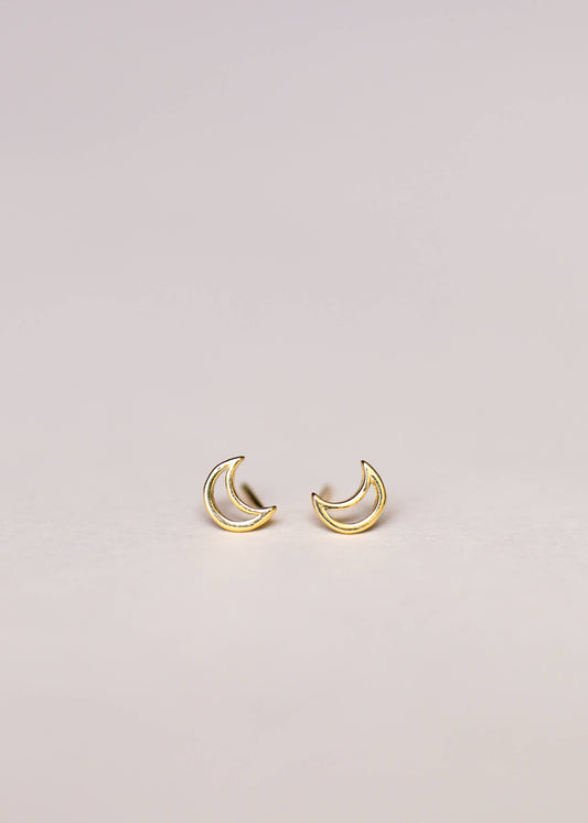Minimalist - Moon - Gold Earrings