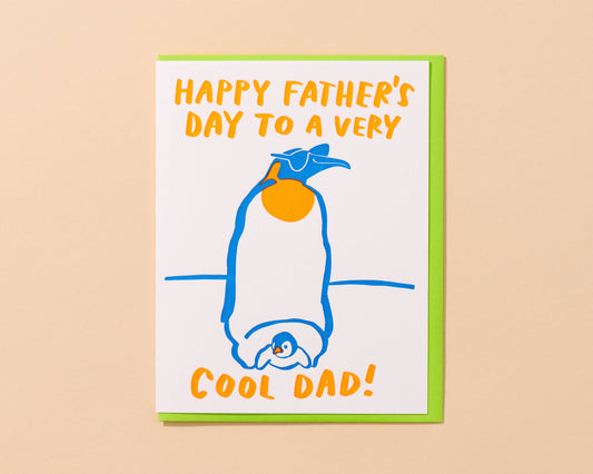 Cool Dad Letterpress Card - Father's Day Penguin