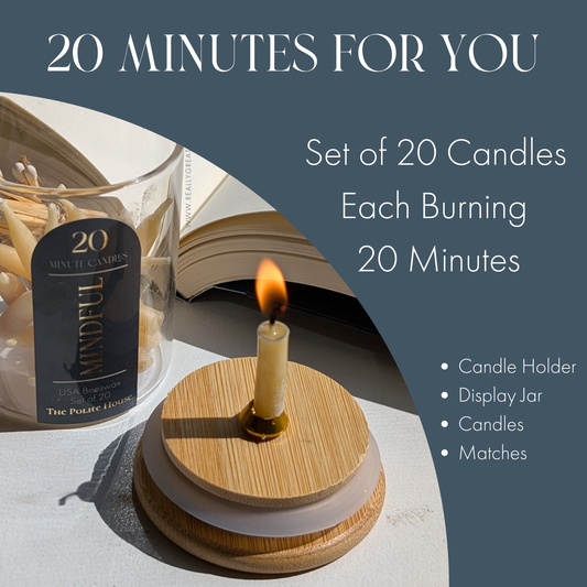 20 Minute Beeswax Candle Set: Mindful (Set of 20)