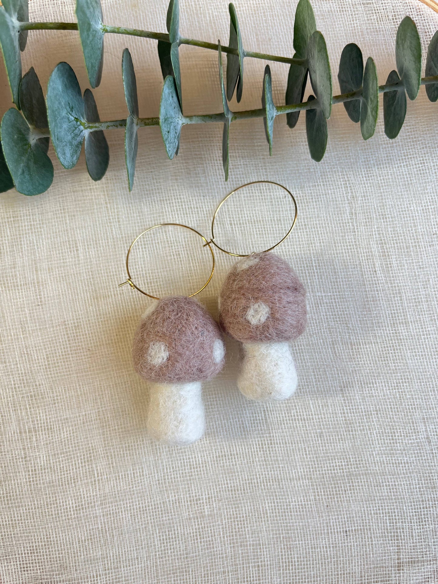 Mini Mushie Felted Earrings