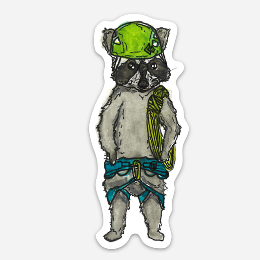 Climbing Raccoon Sticker