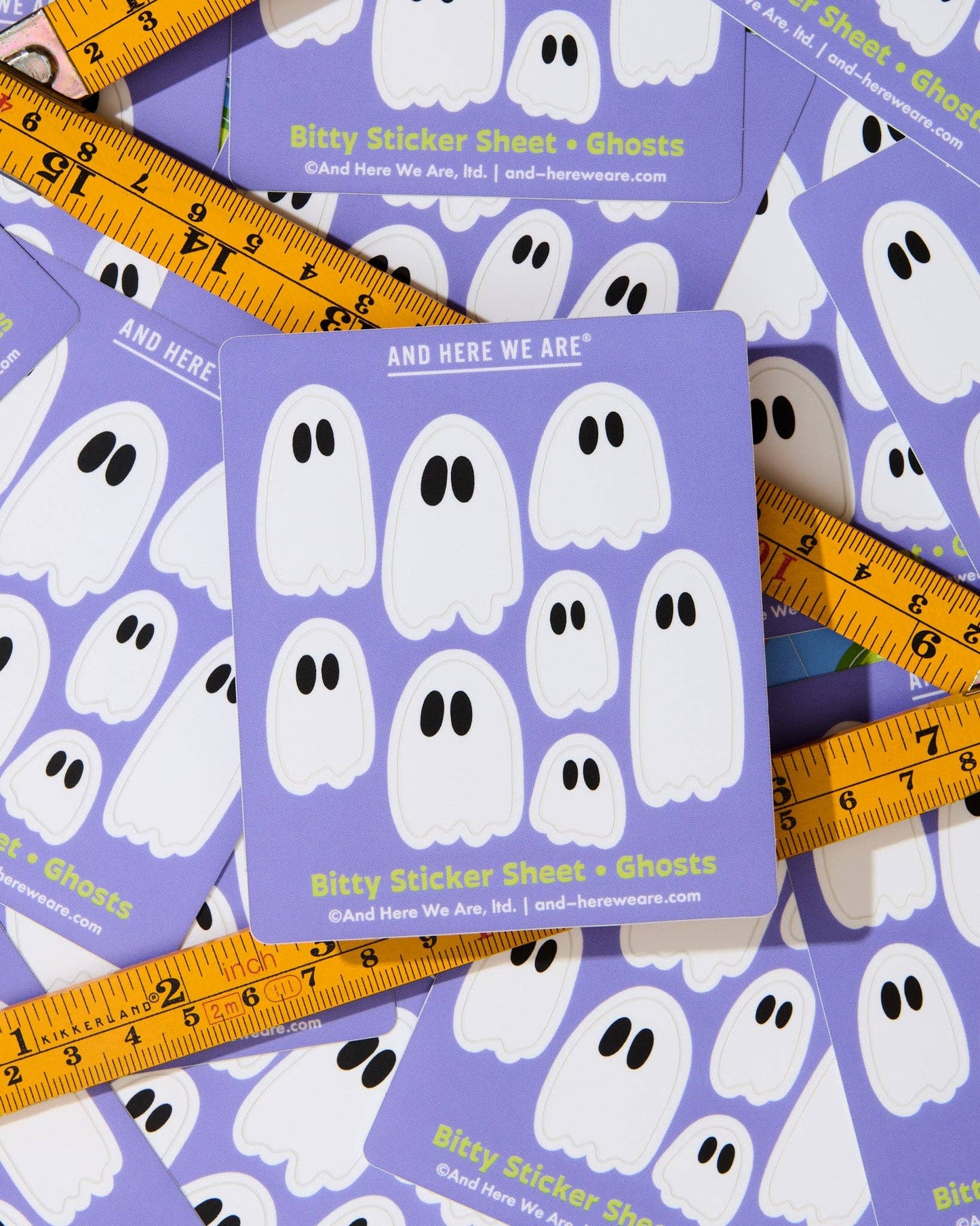 Bitty Vinyl Sticker Sheet—Ghosts Ghouls (8 little stickers)
