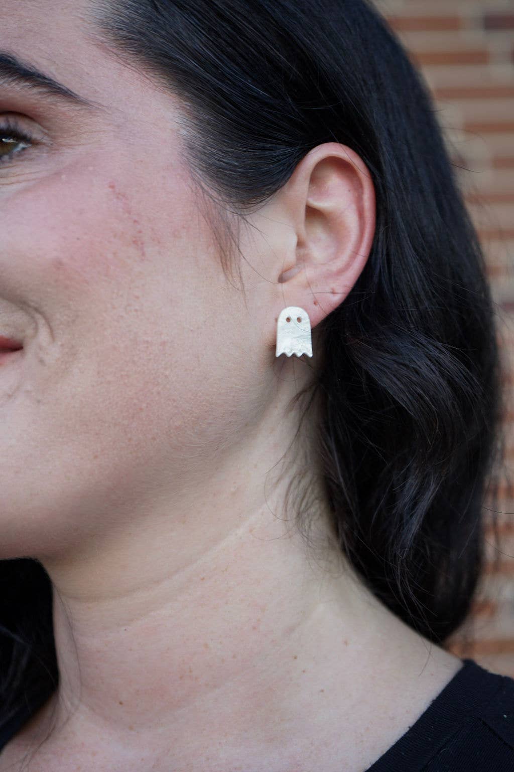 Mini Ghost Studs - White Shimmer // Jewelry, Halloween, Earrings