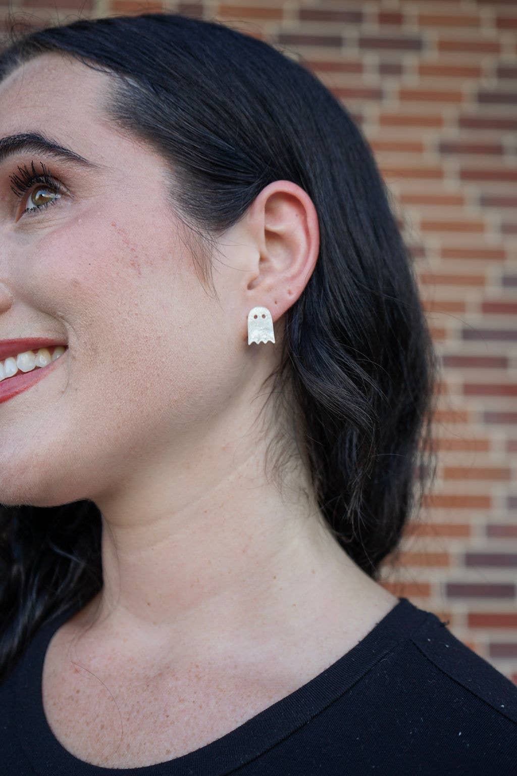 Mini Ghost Studs - White Shimmer // Jewelry, Halloween, Earrings