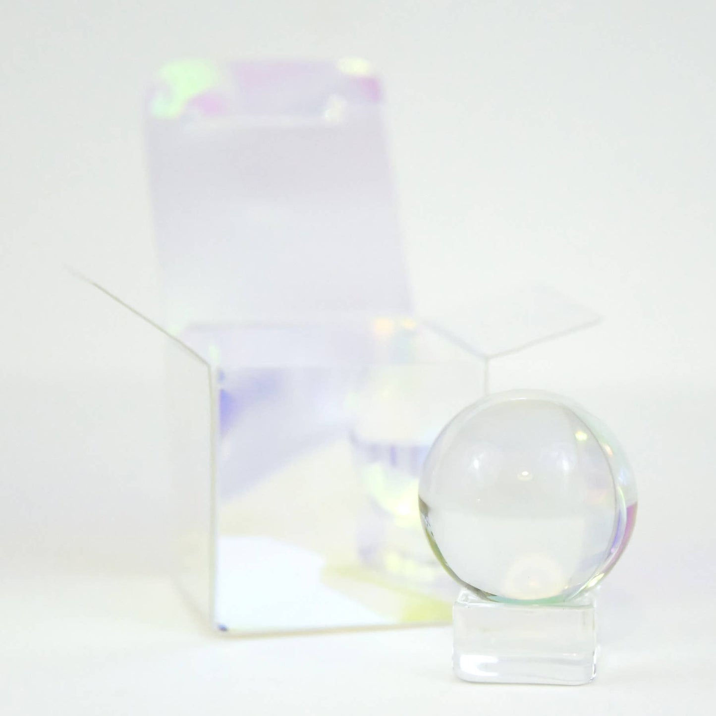 Glass 2" Crystal Ball w/ Gazing Instructions & Blank Paper