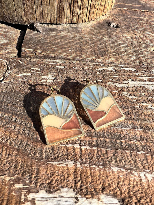 Landscapes // Stained Glass Resin Earrings