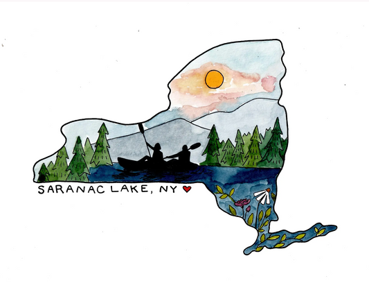Saranac Lake - Custom Watercolor Sticker