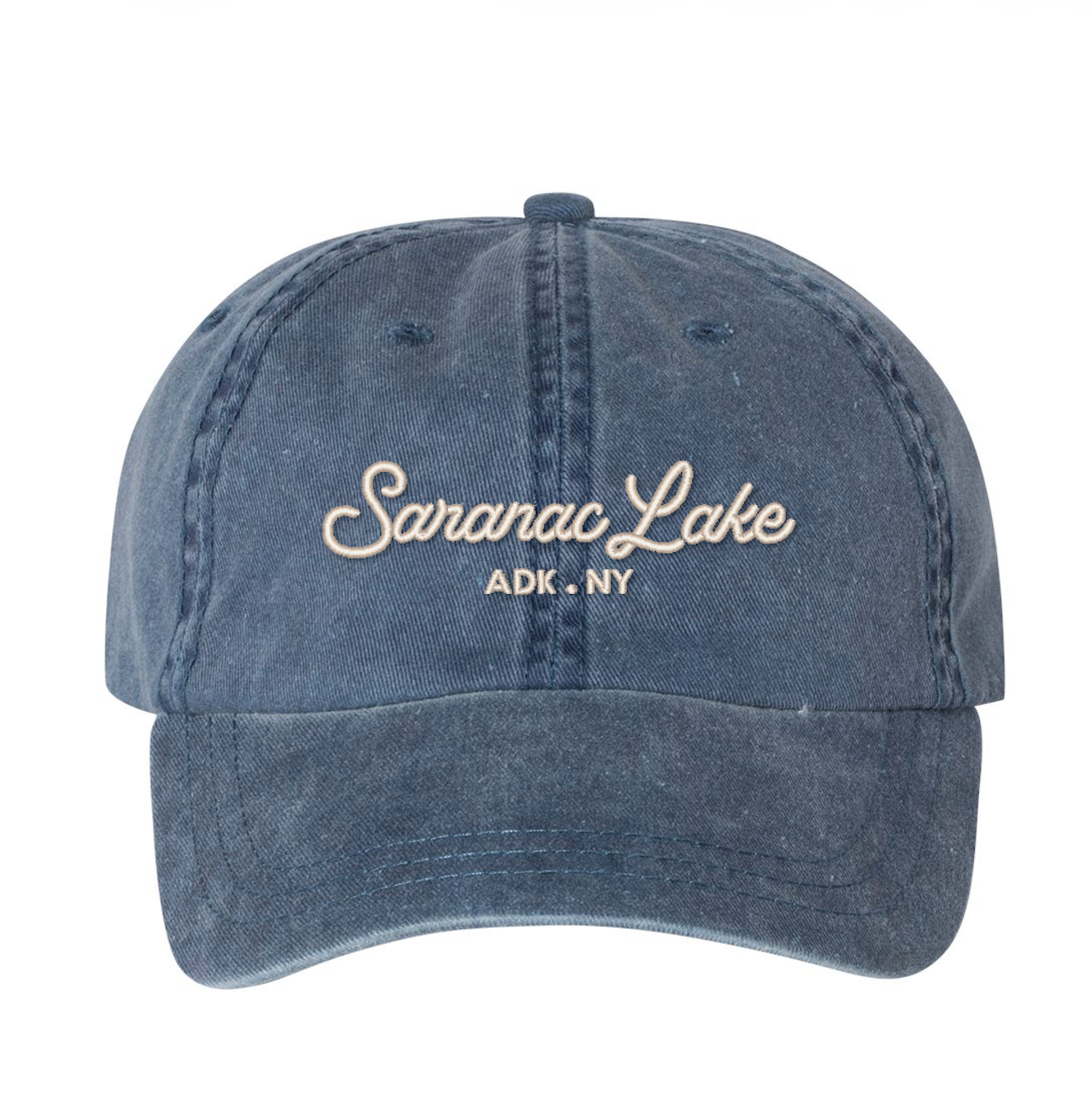 Saranac Lake Ball Cap - Script Font