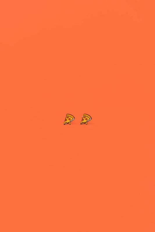 Pizza Enamel Flat Back Kids Earrings