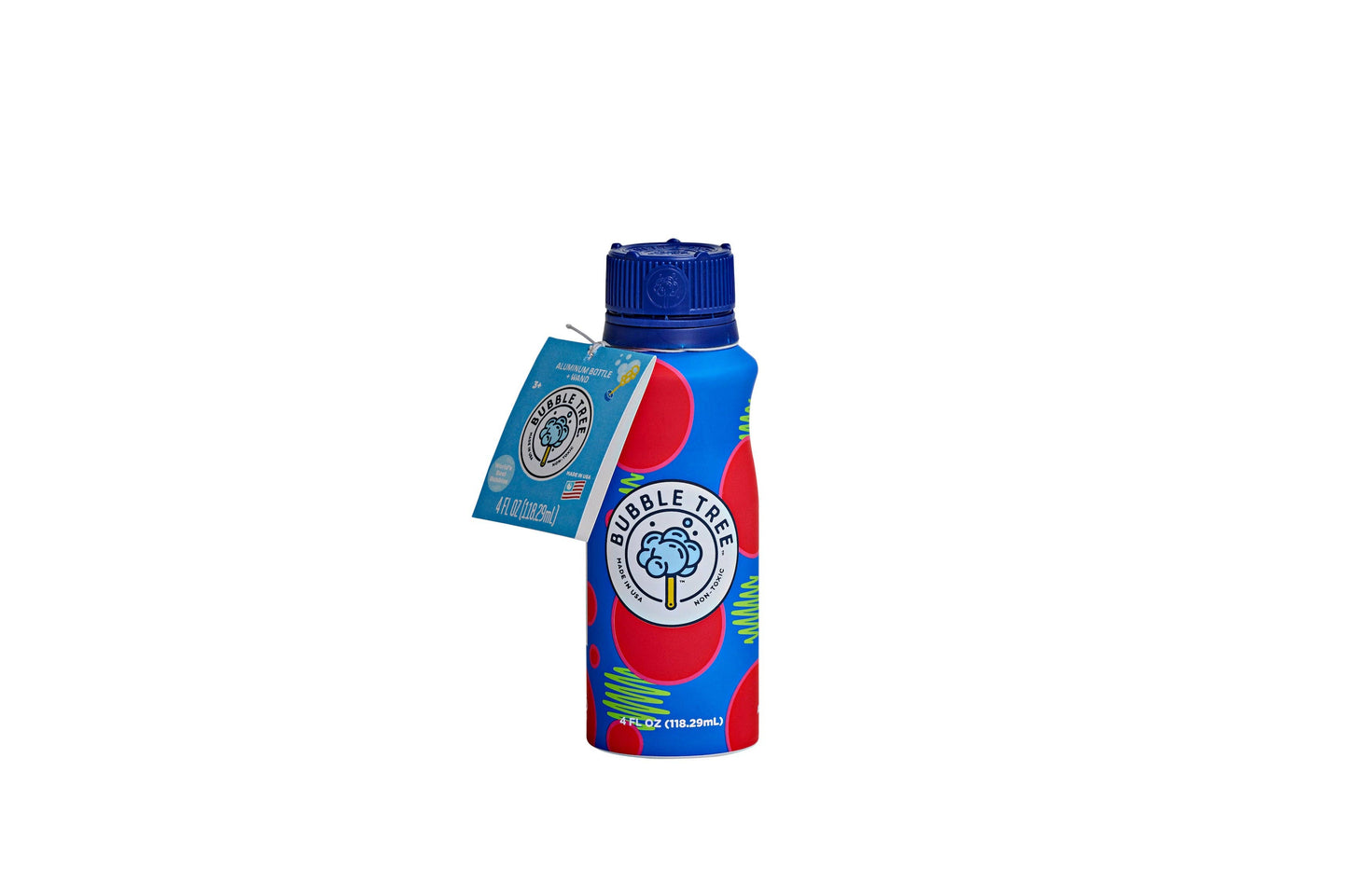 Bubble Tree 4 FL. Oz. Aluminum Bubble Bottle & Wand