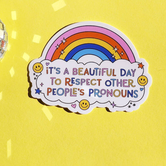 Respect pronouns sticker lgbtq hydroflask planner