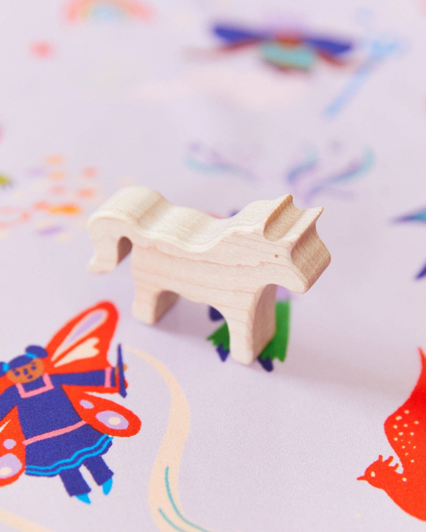 Wooden Unicorn Figure - Made in California, Waldorf Toy: Mahogany