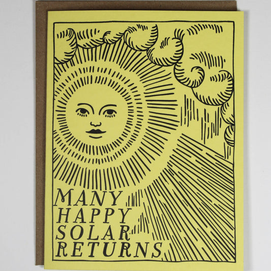 Birthday Solar Return Letterpress Sunshine Card