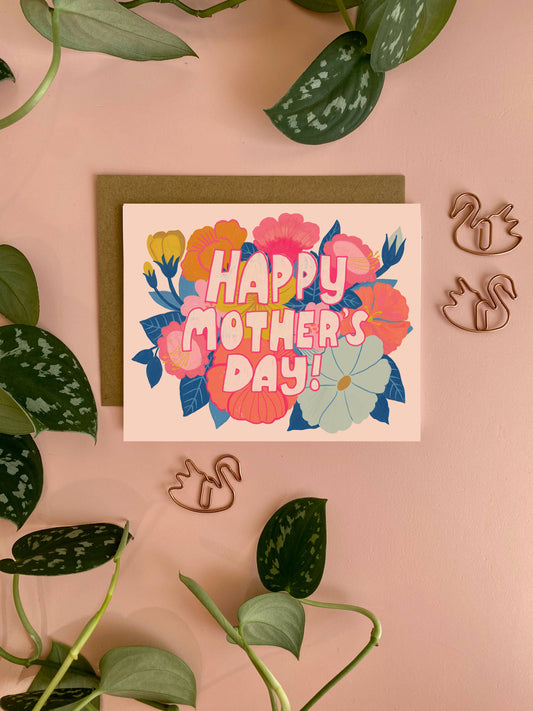 Happy Mother's Day Card | Colorful Flowers Card for Mom