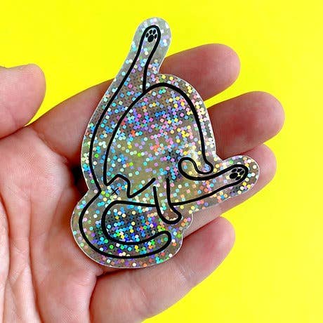 Sticker - cat butt (holographic glitter)