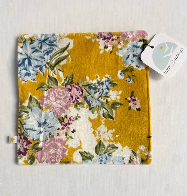 Yellow Floral Minky Crinkle Sensory Toy