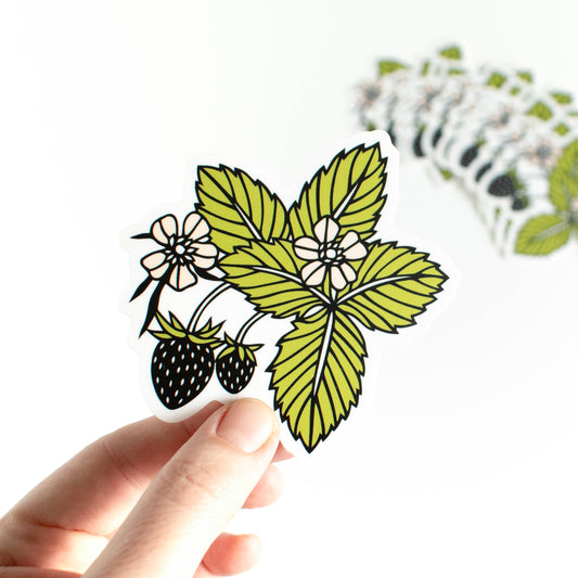 Strawberry vinyl sticker