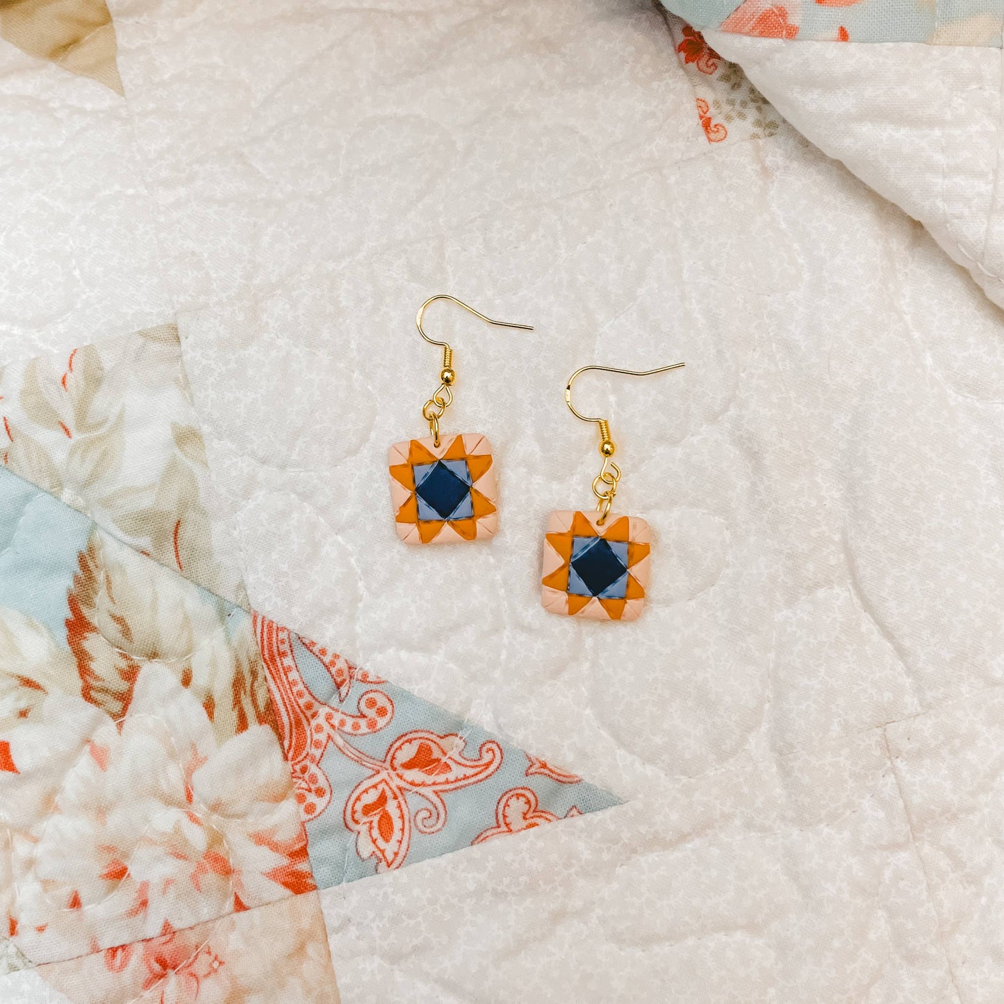 Quilt Block Dangle Earrings