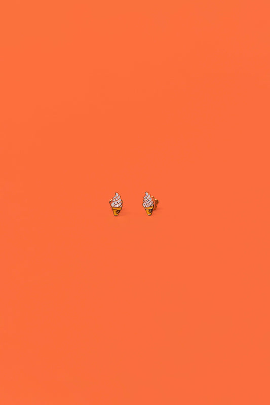 Ice Cream Enamel Flat Back Kids Earrings