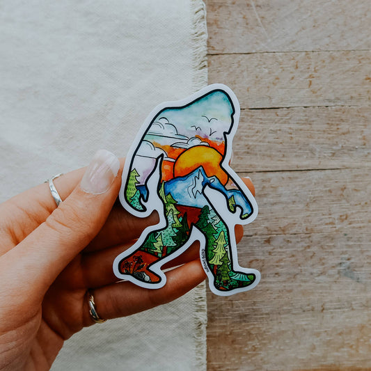 Sasquatch Sunset Vinyl Sticker (3x3in)
