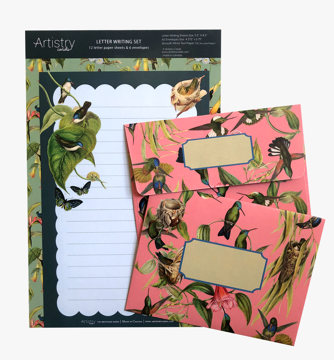 Vintage Hummingbird Letter Writing Set