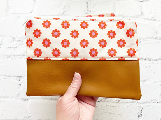 Cosmetic bag, Flat Make up bag, Zipper Pouch