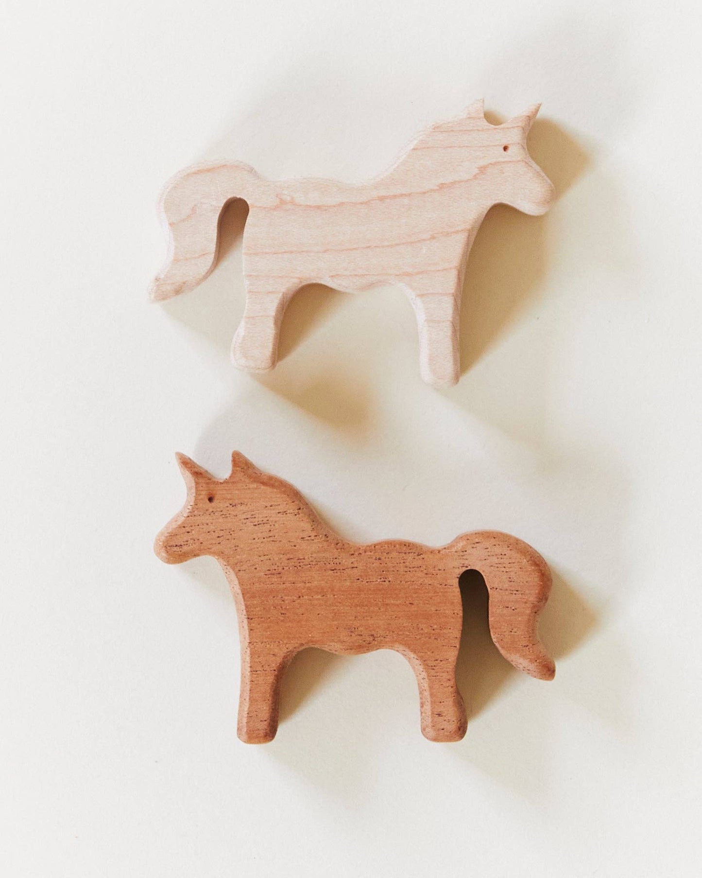 Wooden Unicorn Figure - Made in California, Waldorf Toy: Mahogany