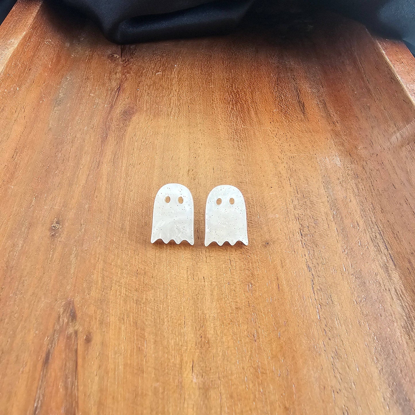 Mini Ghost Studs - White Shimmer // Jewelry, Halloween, Earrings
