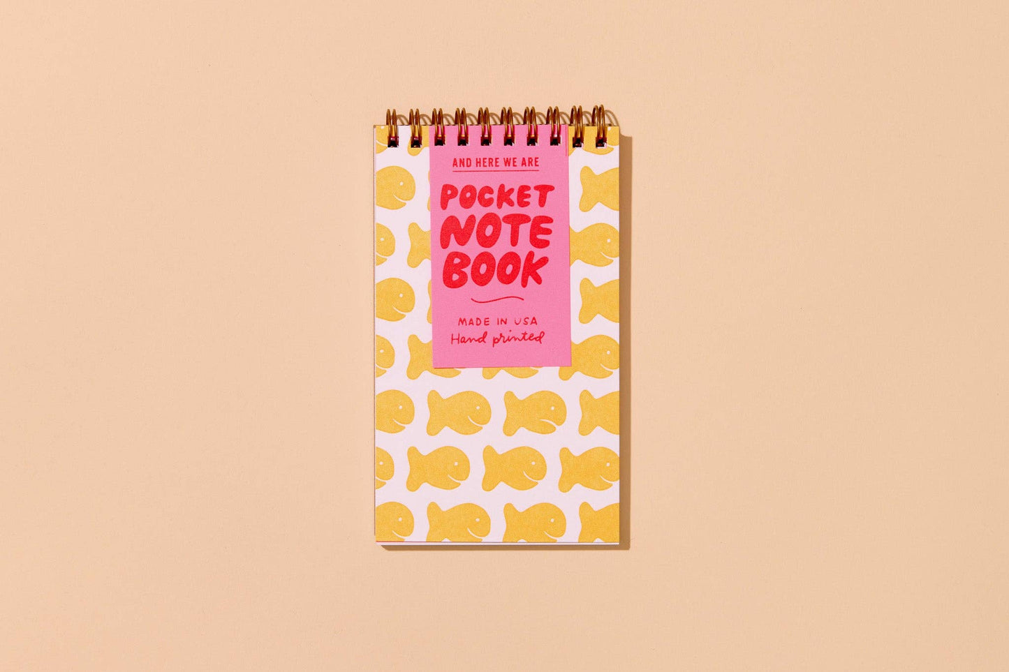 Goldfish Crackers Letterpress Spiral Pocket Size Notebook - Fathers Day Gift Mothers Day