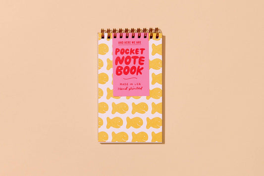 Goldfish Crackers Letterpress Spiral Pocket Size Notebook - Fathers Day Gift Mothers Day