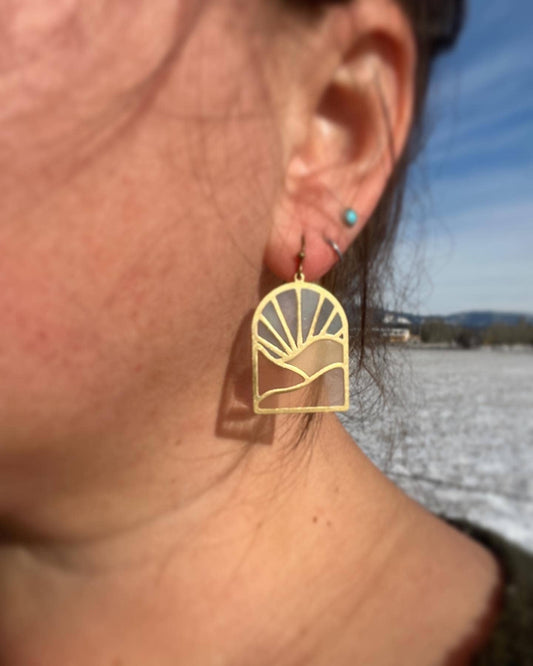 Landscapes // Stained Glass Resin Earrings