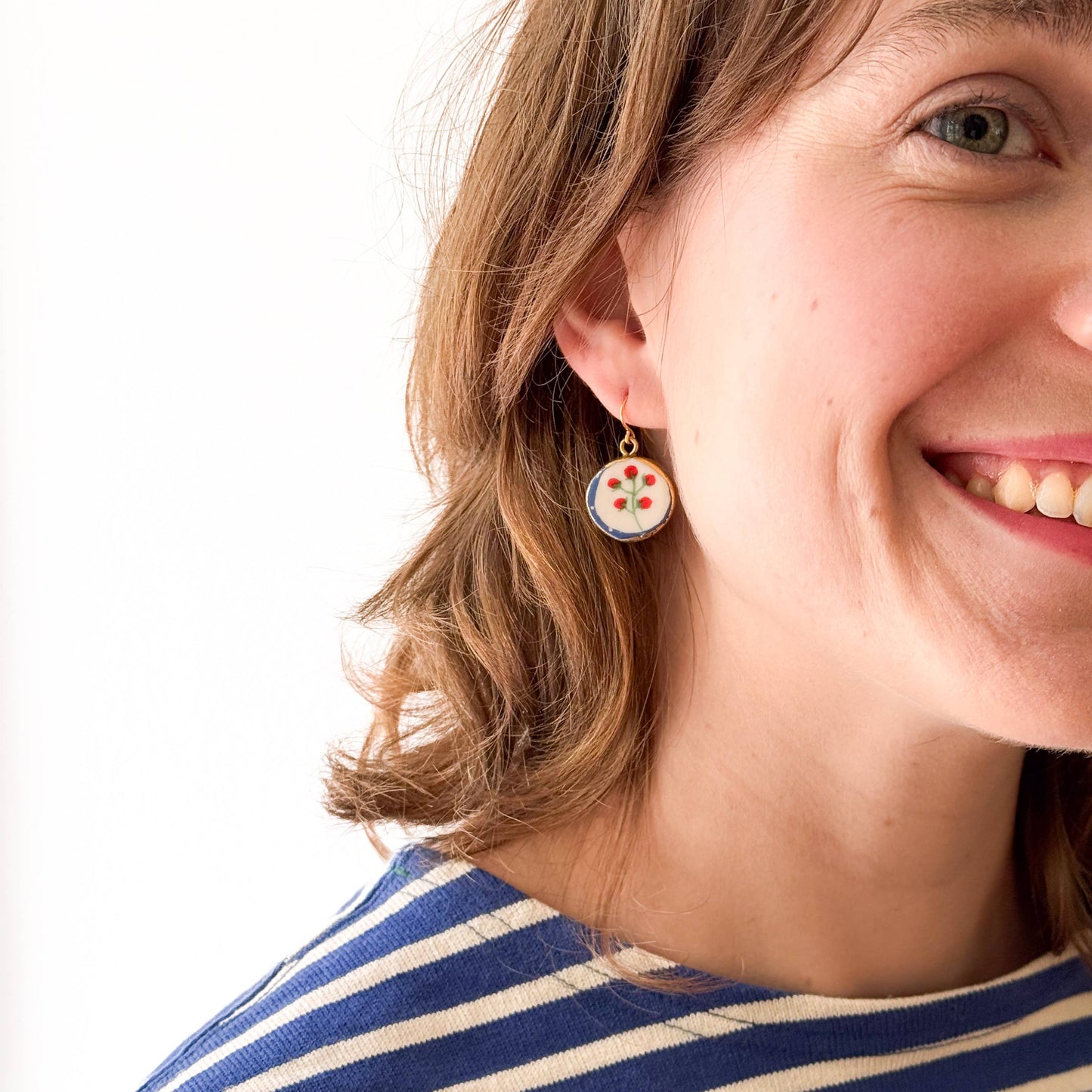 Ceramic Floral Drop Earrings