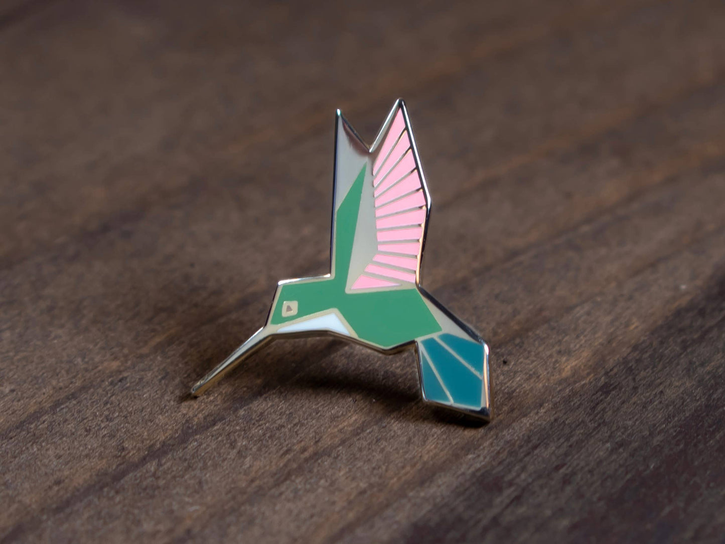 Female Ruby-Throated Hummingbird Enamel Pin
