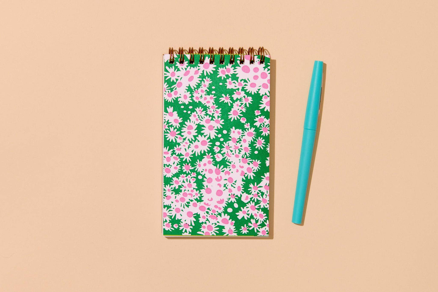 Aster Wildflower Letterpress Spiral Pocket Size Notebook