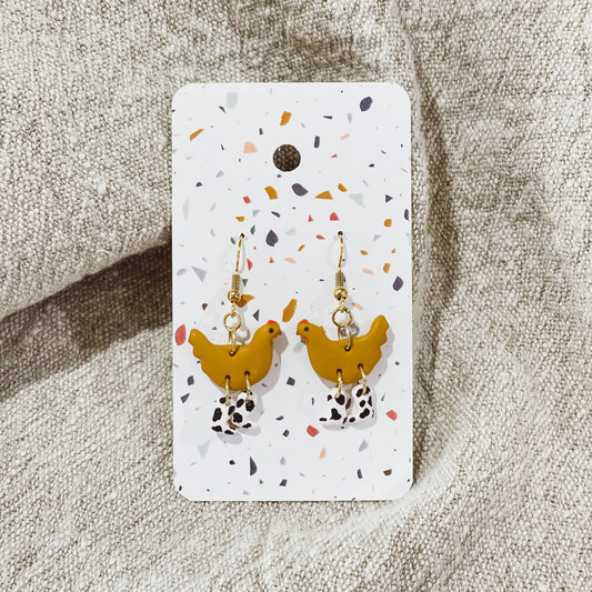 Chickens with Cowboy Boots Earrings