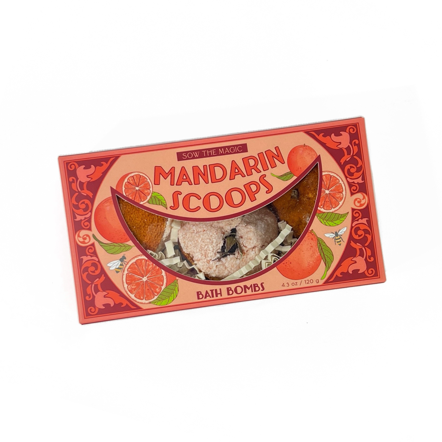 Mandarin Scoops Bath Bomb Gift Set made with Rose Botanicals