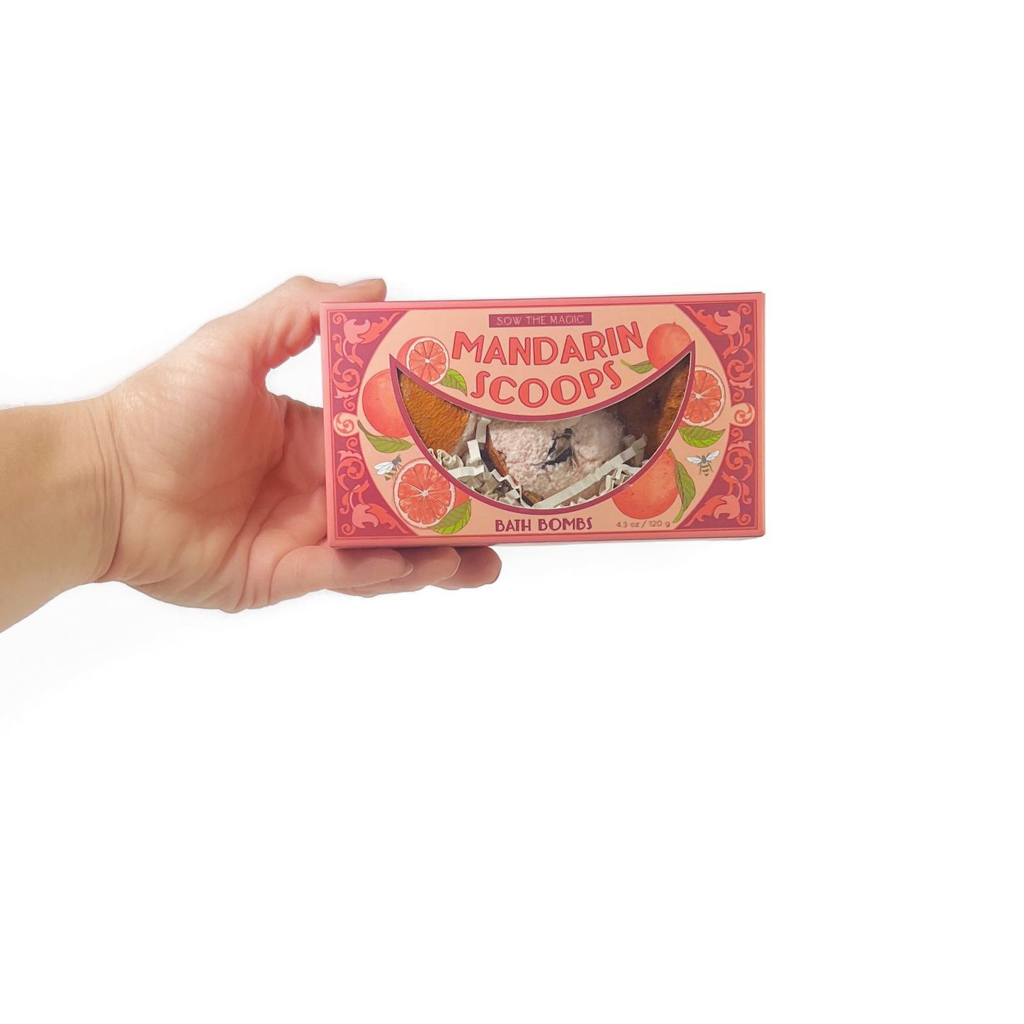 Mandarin Scoops Bath Bomb Gift Set made with Rose Botanicals