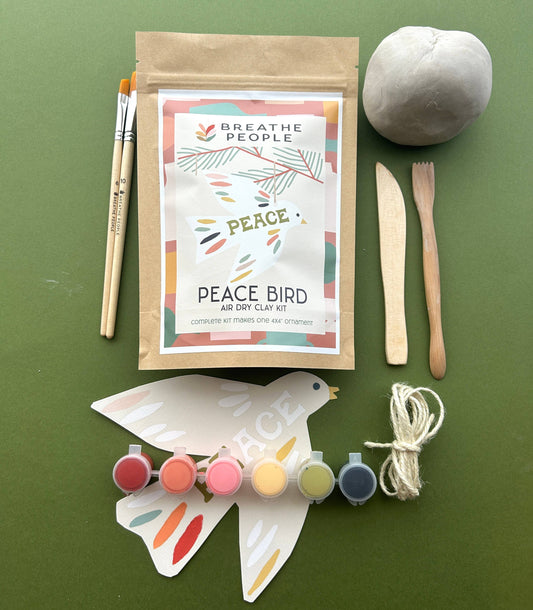 Peace Bird Ornament Clay Kit- Stocking Stuffer Gift