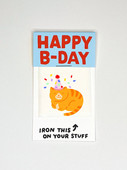 Happy Birthday Cat L'il Something Iron-On Card