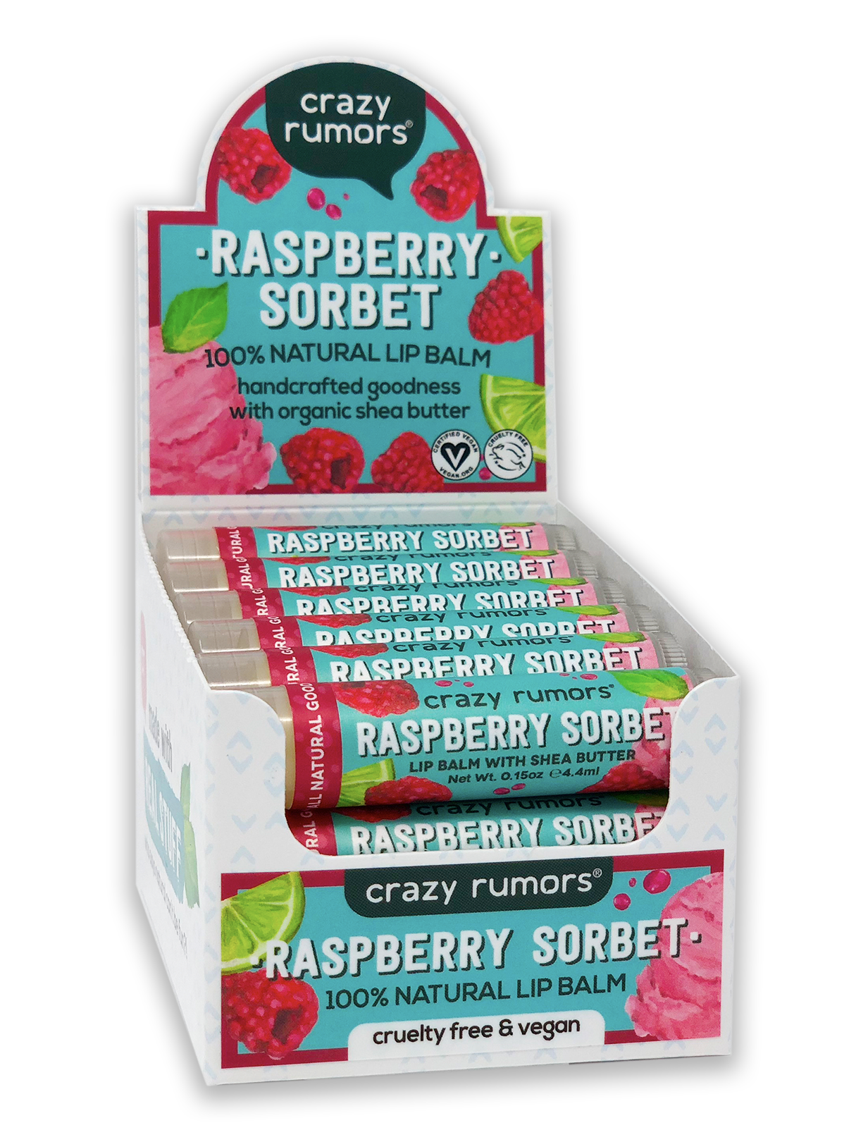 All Natural, Vegan Raspberry Sorbet Lip Balm