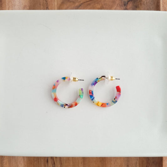 Cam Mini Hoops - Fiesta // Earrings, Jewelry, Gifts, Best Seller