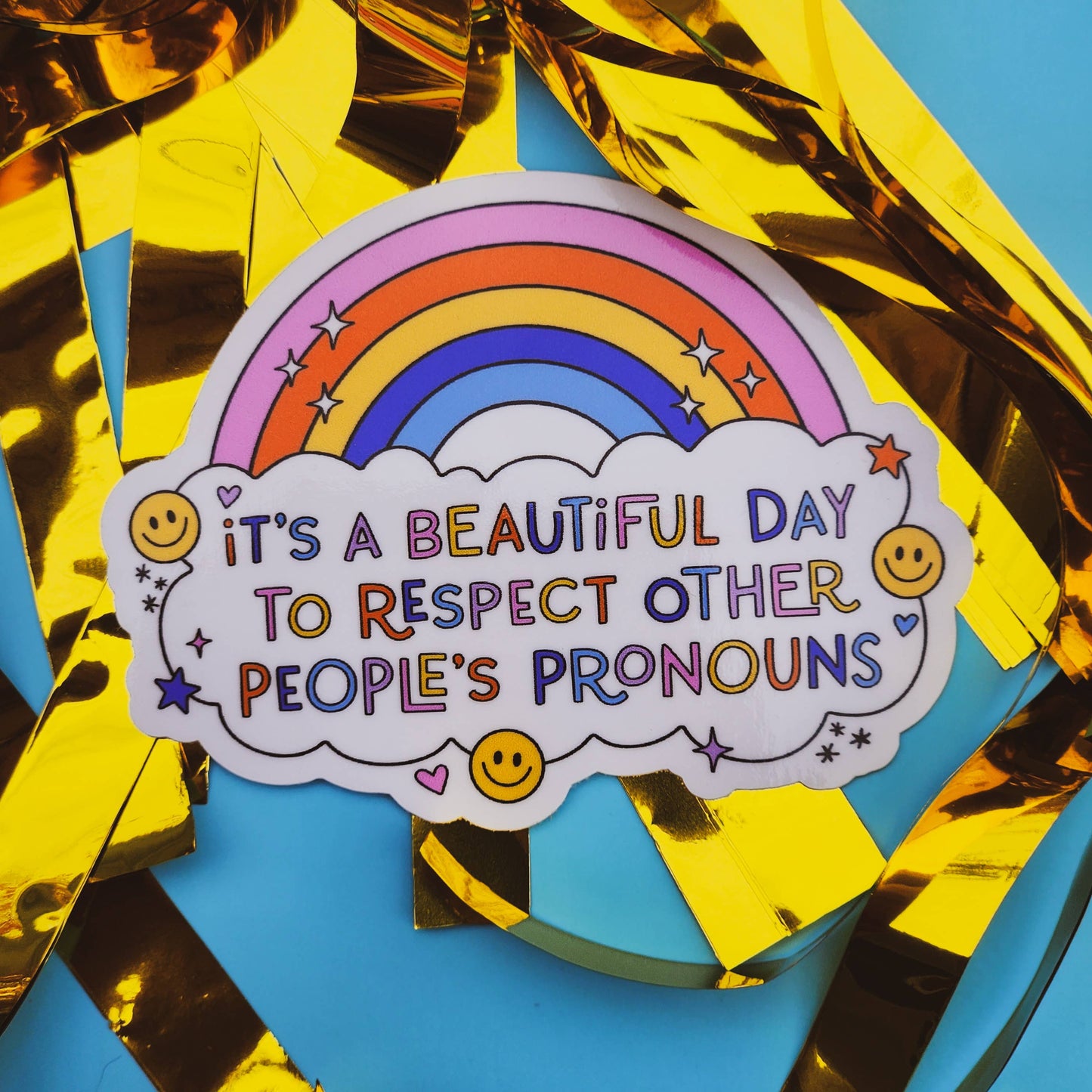 Respect pronouns sticker lgbtq hydroflask planner