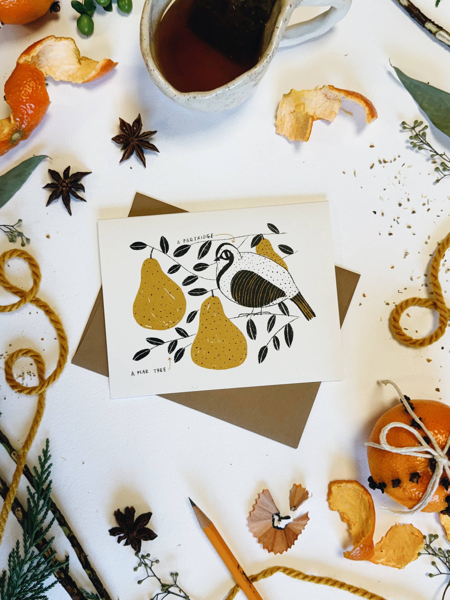 PARTRIDGE IN A PEAR TREE Holiday Greeting Card