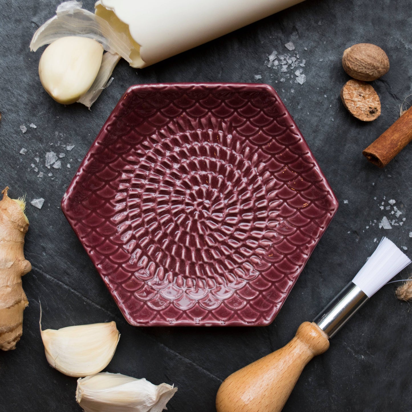 Wine 3 Piece Set: Ceramic Grater, Peeler, Brush