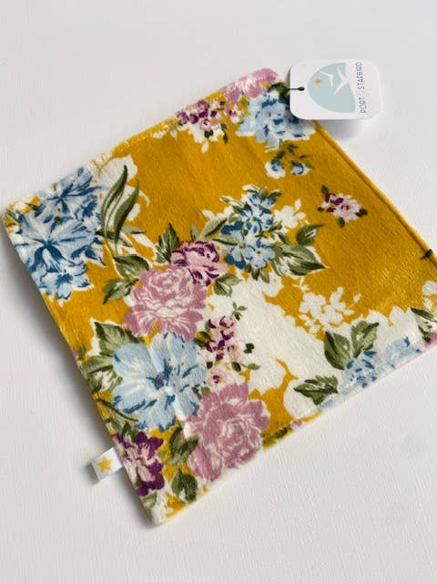 Yellow Floral Minky Crinkle Sensory Toy