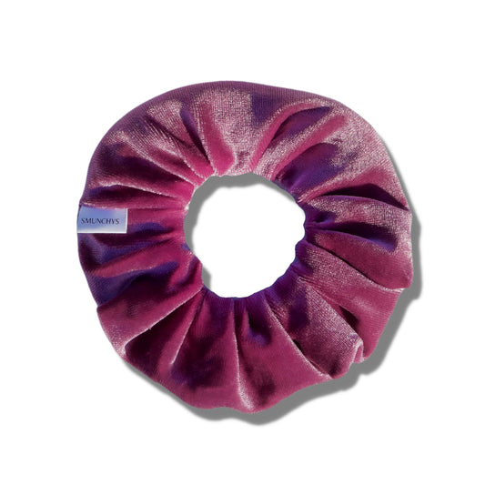 Velvet Deep Lavender Zipper Pocket Scrunchie