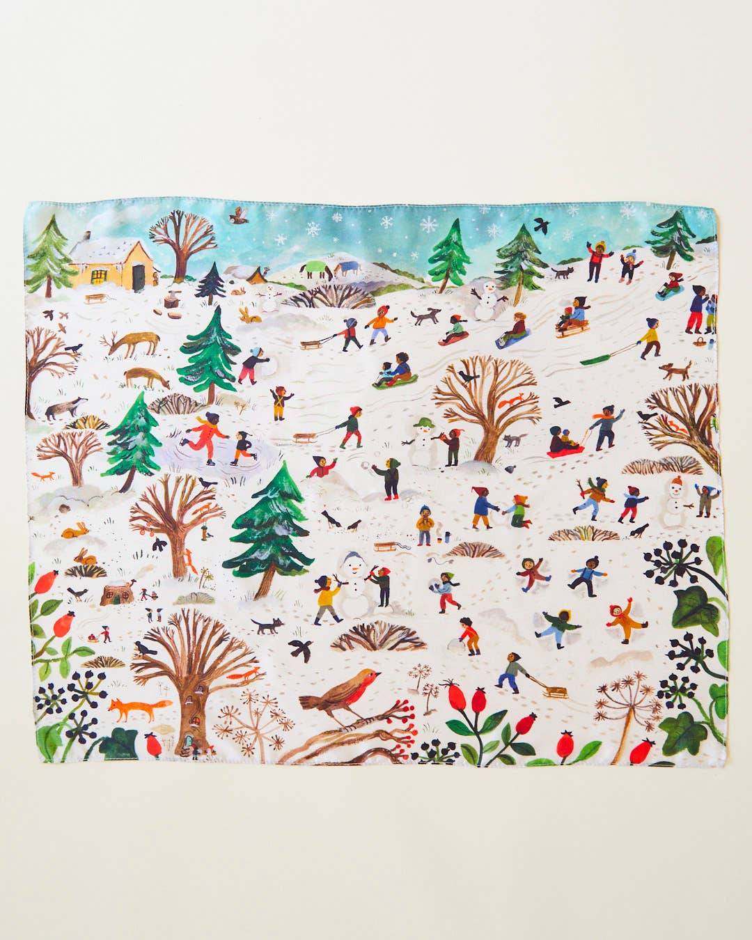Snowy Day Seek & Find Playsilk - artist Playsilk